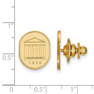 Sterling Silver Gold-plated LogoArt University of Mississippi 1848 Crest Lapel Pin