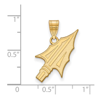 Sterling Silver Gold-plated LogoArt Florida State University Arrow Large Pendant