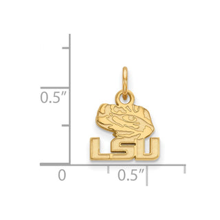 10k Gold LogoArt Louisiana State University L-S-U Tiger Eye Extra Small Pendant