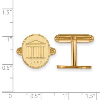 Sterling Silver Gold-plated LogoArt University of Mississippi 1848 Crest Cuff Links