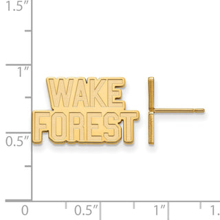 14k Gold LogoArt Wake Forest University W-F Small Post Earrings 4Y073WFU