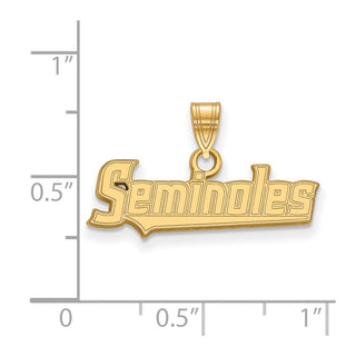 10k Gold LogoArt Florida State University Seminoles Script Small Pendant
