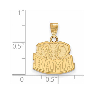 14k Gold LogoArt University of Alabama Elephant Small Pendant