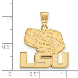 10k Gold LogoArt Louisiana State University L-S-U Tiger Eye Large Pendant