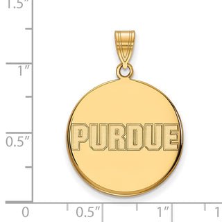 14k Gold LogoArt Purdue University Block Type Large Disc Pendant
