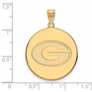 Sterling Silver Gold-plated LogoArt University of Georgia Letter G Extra Large Disc Pendant