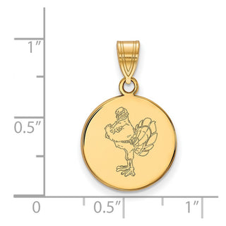 14k Gold LogoArt Virginia Tech HokieBird Medium Disc Pendant