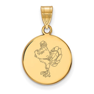 14k Gold LogoArt Virginia Tech HokieBird Medium Disc Pendant