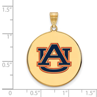 Sterling Silver Gold-plated LogoArt Auburn University Extra Large Enameled Disc Pendant
