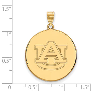 10k Gold LogoArt Auburn University Extra Large Disc Pendant