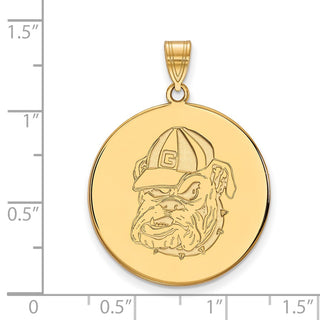 14k Gold LogoArt University of Georgia Bulldog Extra Large Disc Pendant