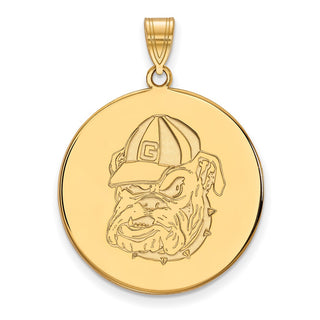 14k Gold LogoArt University of Georgia Bulldog Extra Large Disc Pendant