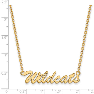 Sterling Silver Gold-plated LogoArt University of Kentucky Wildcats Script Medium Pendant 18 inch Necklace