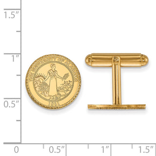 14k Gold LogoArt University of Alabama Crest Cuff Links