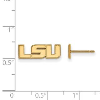 10k Gold LogoArt Louisiana State University L-S-U Extra Small Post Earrings
