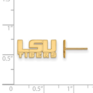 10k Gold LogoArt Louisiana State University L-S-U Tigers Extra Small Post Earrings