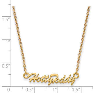 Sterling Silver Gold-plated LogoArt University of Mississippi Hotty Toddy Script 18 inch Necklaces