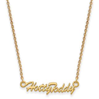Sterling Silver Gold-plated LogoArt University of Mississippi Hotty Toddy Script 18 inch Necklaces