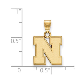 14k Gold LogoArt University of Nebraska Letter N Small Pendant