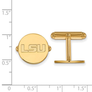 14k Gold LogoArt Louisiana State University L-S-U Cuff Links