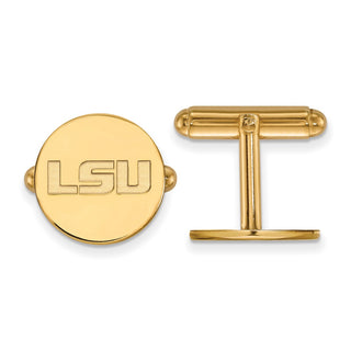Sterling Silver Gold-plated LogoArt Louisiana State University L-S-U Cuff Links