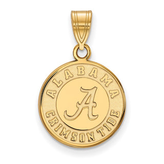 10k Gold LogoArt University of Alabama Crimson Tide Medium Disc Pendant