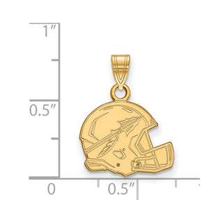 10k Gold LogoArt Florida State University Arrow Medium Football Helmet Pendant