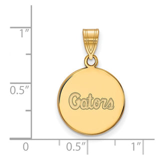 14k Gold LogoArt University of Florida Gators Script Medium Disc Pendant