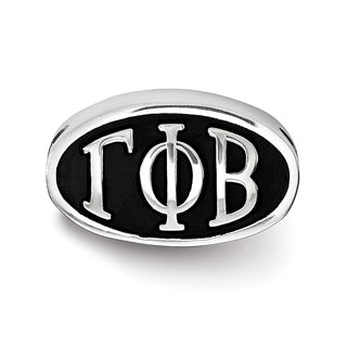 Sterling Silver LogoArt Gamma Phi Beta Sorority Greek Letters Enameled Oval Bead