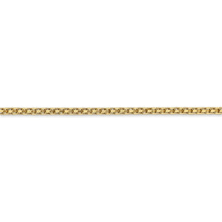 7" 14k Yellow Gold 1.8mm Lightweight Flat Bismark Chain Bracelet