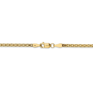 7" 14k Yellow Gold 1.8mm Lightweight Flat Bismark Chain Bracelet