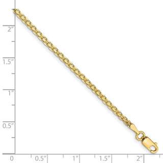 7" 14k Yellow Gold 1.8mm Lightweight Flat Bismark Chain Bracelet