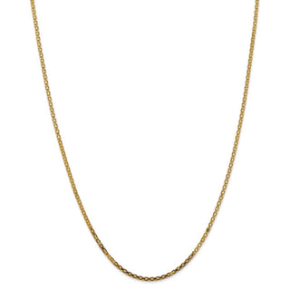 24" 14k Yellow Gold 1.8mm Lightweight Bismark Flat Chain Necklace