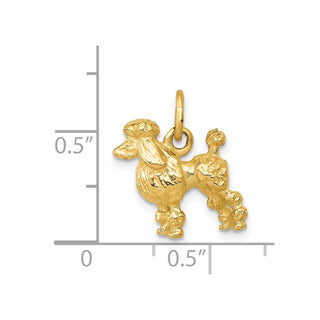14k Yellow Gold Solid 3-D Poodle Charm