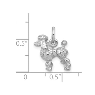 14k White Gold Solid 3-D Poodle Charm