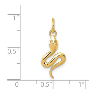 14k Yellow Gold Solid Polished Snake Charm