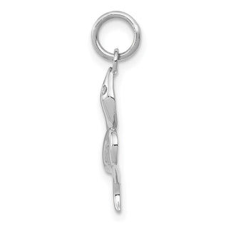 14K White Gold Solid Polished Snake Charm