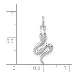 14K White Gold Solid Polished Snake Charm