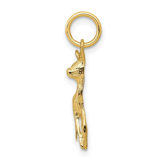 14k Yellow Gold Polished Open-Backed Deer Charm