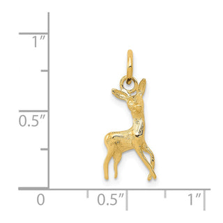 14k Yellow Gold Polished Open-Backed Deer Charm
