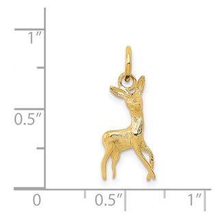 14k Yellow Gold Polished Open-Backed Deer Charm
