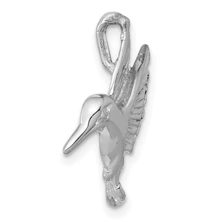 14k White Gold Polished Open-Backed Hummingbird Slide