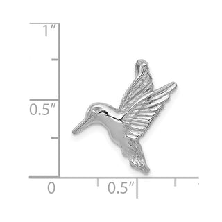 14k White Gold Polished Open-Backed Hummingbird Slide