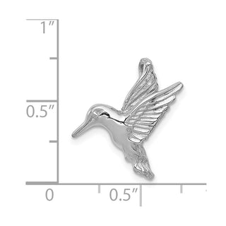 14k White Gold Polished Open-Backed Hummingbird Slide