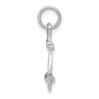 14k White Gold Solid Polished 3-D Anchor Charm K1058