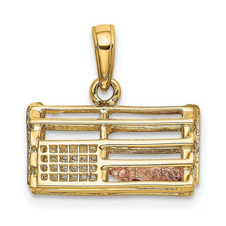 14k Yellow and Rose Gold Polished 3-Dimensional Lobster Trap Pendant