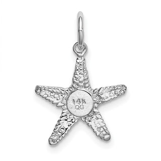 14k White Gold Polished 3-D Starfish Pendant