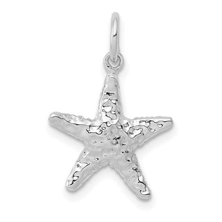 14k White Gold Polished 3-D Starfish Pendant