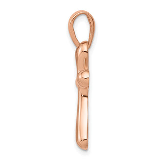 14k Rose Gold Freeform Cross Pendant