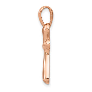 14k Rose Gold Freeform Cross Pendant